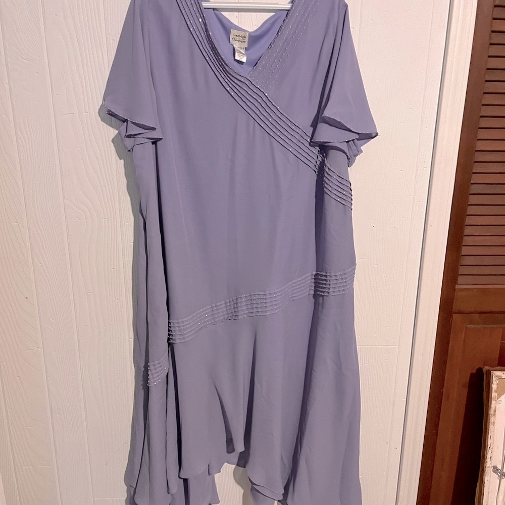 Candlelight & champagne plus size 28W bluish purple dress